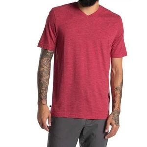 Travis Mathew,NWT, Trumbull V-neck T-shirt Heather Red, XL